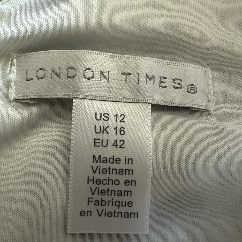 London Times V-Neck Sleeveless Floral Print Dress (1008)